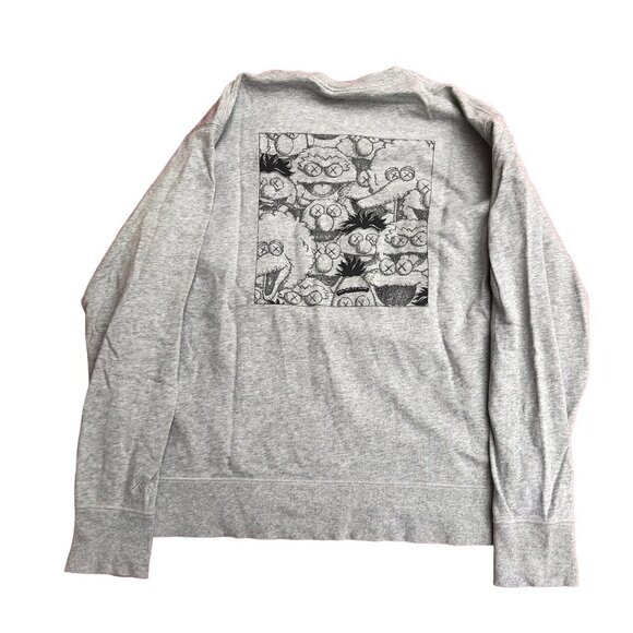 Rare Kaws X Uniqlo Sesame Street Sweater Large Gray - Picture 8 of 8